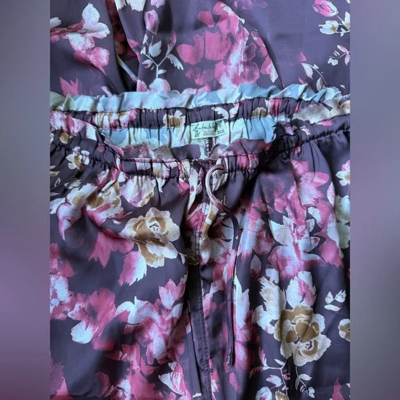 Free People Dreamy Floral Pajama Set in Pink and Brown - Picture 6 of 7